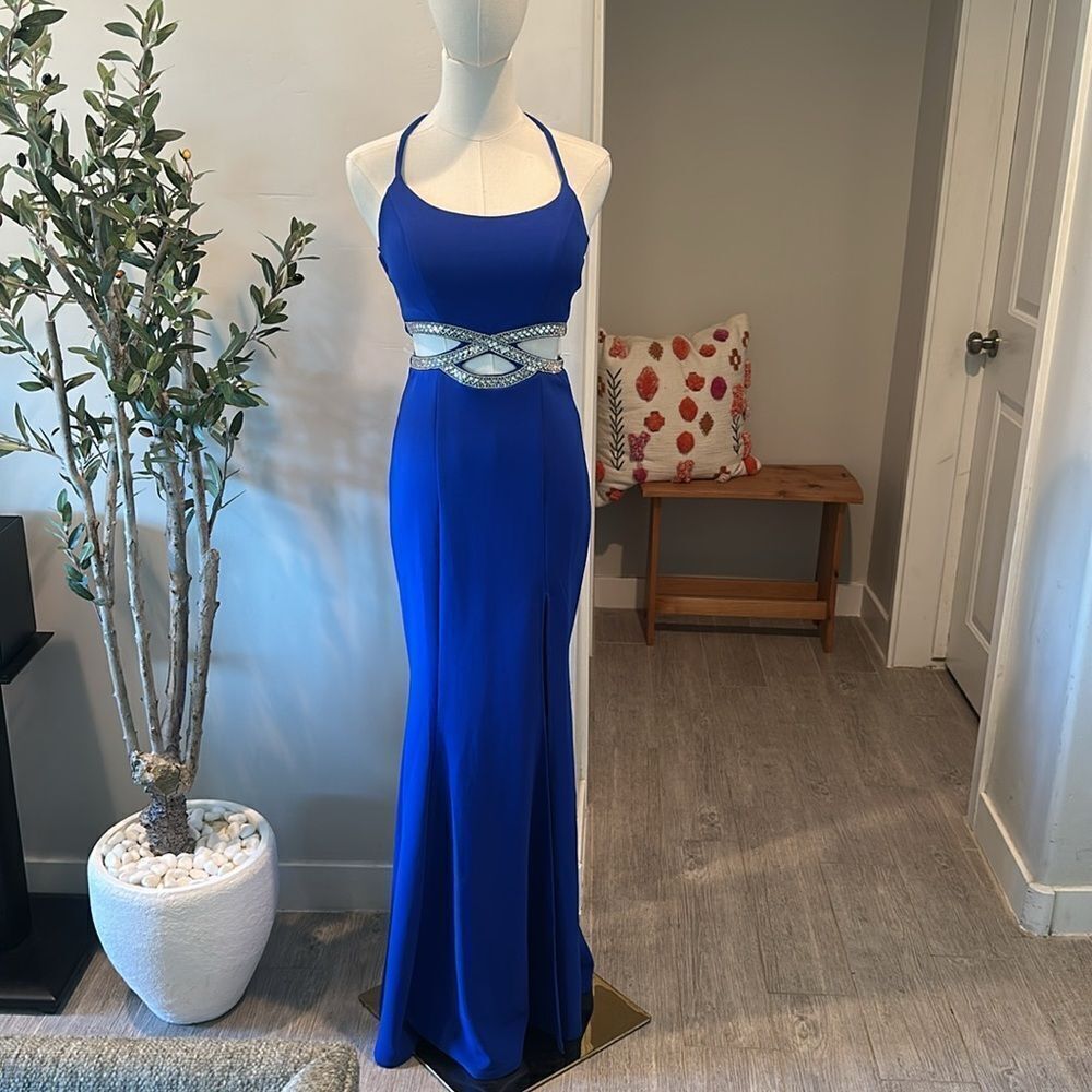 Nordstrom Speechless Spaghetti Strap Beaded Cut-Out Waist Long Dress New!